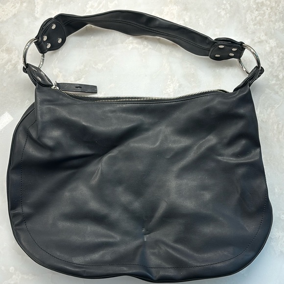 Nine West ladies hobo bag great condition black with silver hardware - Picture 1 of 5